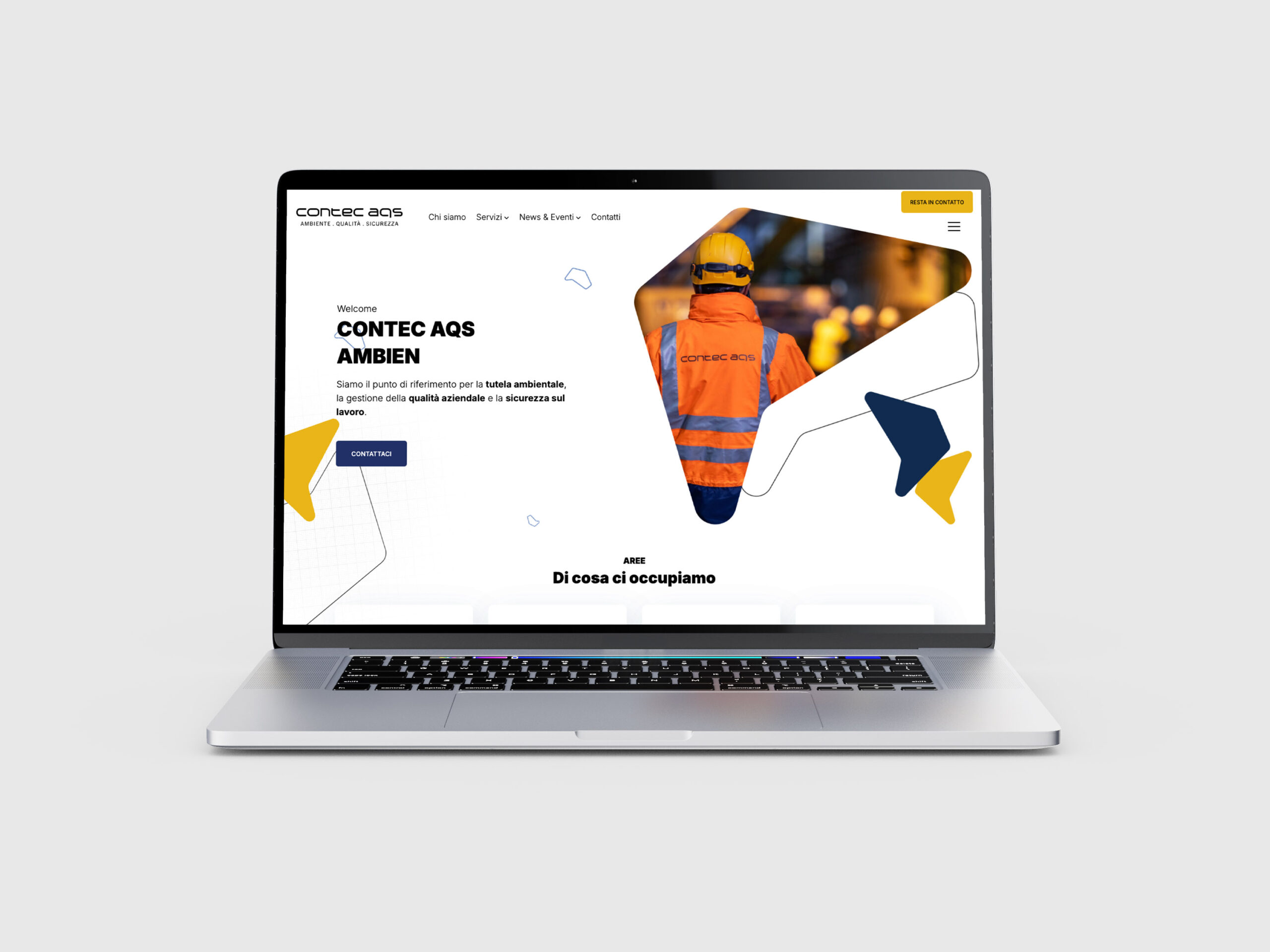Anteprima del sito web Contec AQS su laptop, esempio del nuovo posizionamento digitale orientato alla lead generation